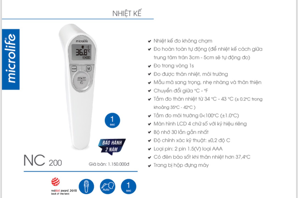 Nhiệt kế trán hồng ngoại